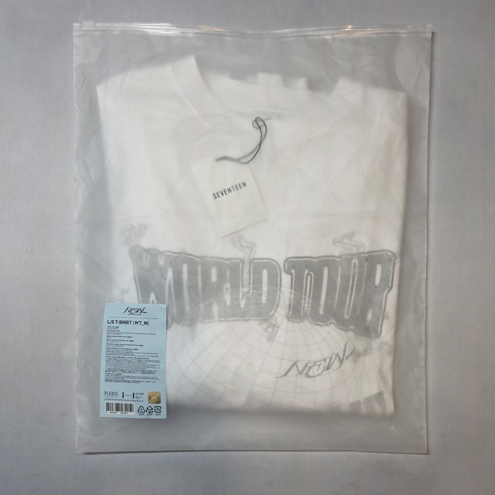 2025 SEVENTEEN World Tour NEW_ Official KPOP Merch - White Long Sleeve Shirt, M